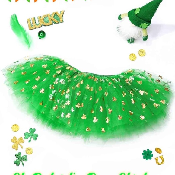 Green Clover Tutus Skirt Women Halloween  Costume OS - Picture 3 of 9